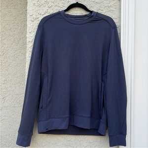 Ministry of Supply Men's Blue Terry Pullover Long Sleeve Sweatshirt Size M